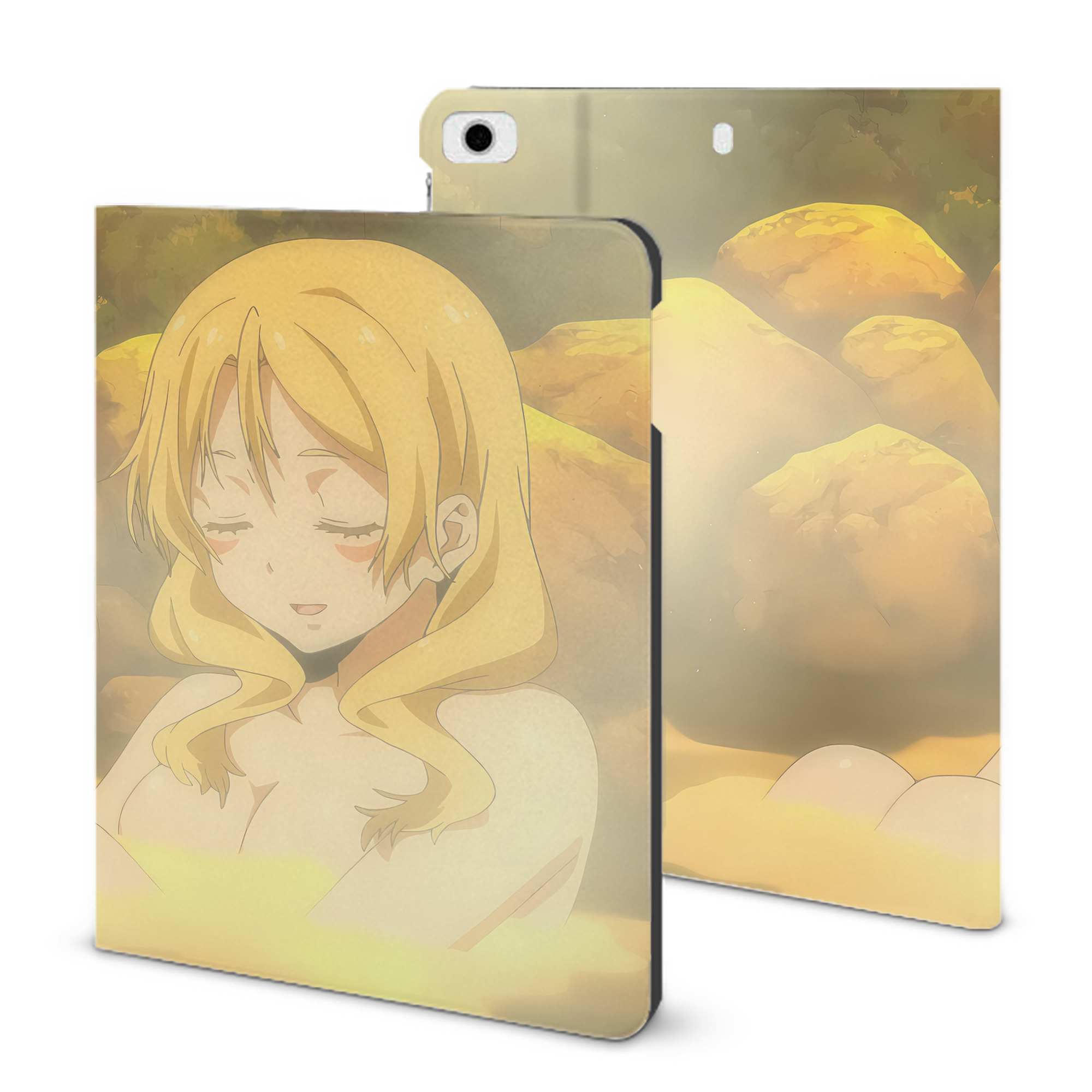 （画像用） 転スラ Regarding Reincarnated to Slime IPad ケース ブック型 PUレザー TPU 耐衝撃 軽量 薄型 ペン収納なし 全面保護 IPad 各モデル対応